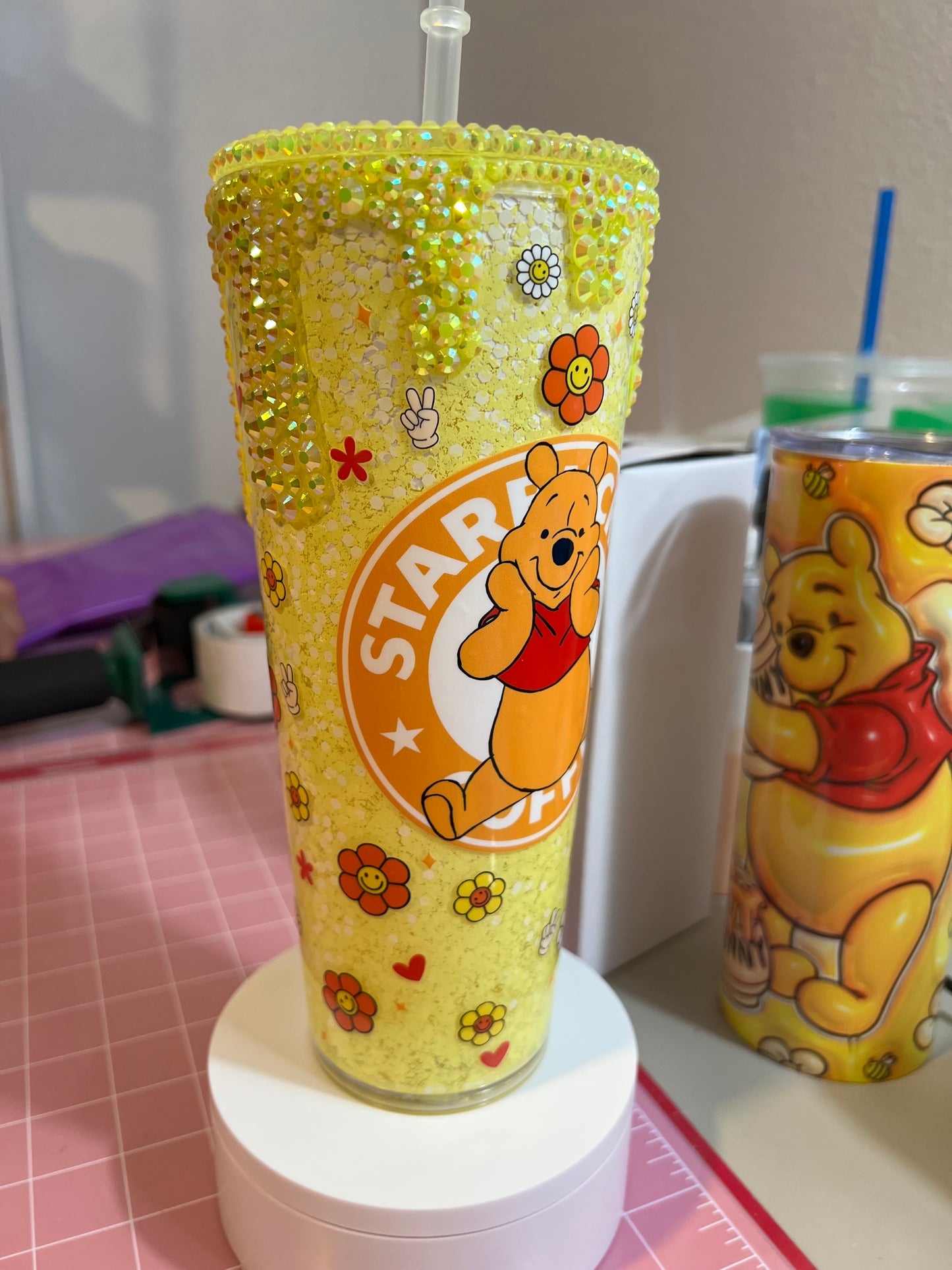 Acrylic ready to ship Winnie Pooh cup