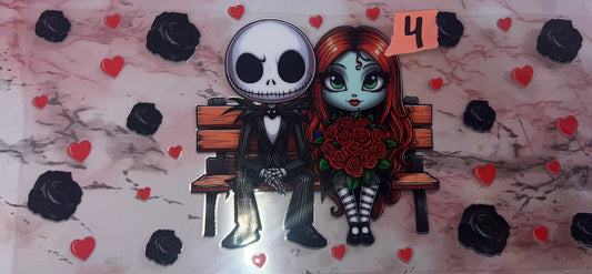 Jack and sally holding roses