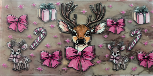 Reindeer with pink bow