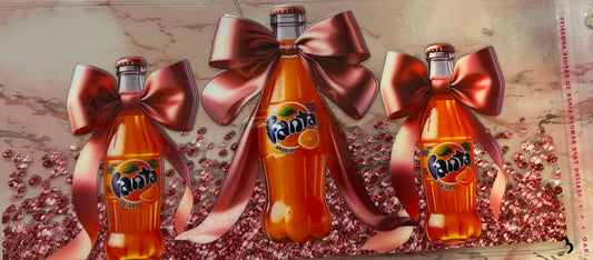 Fanta soda with bow