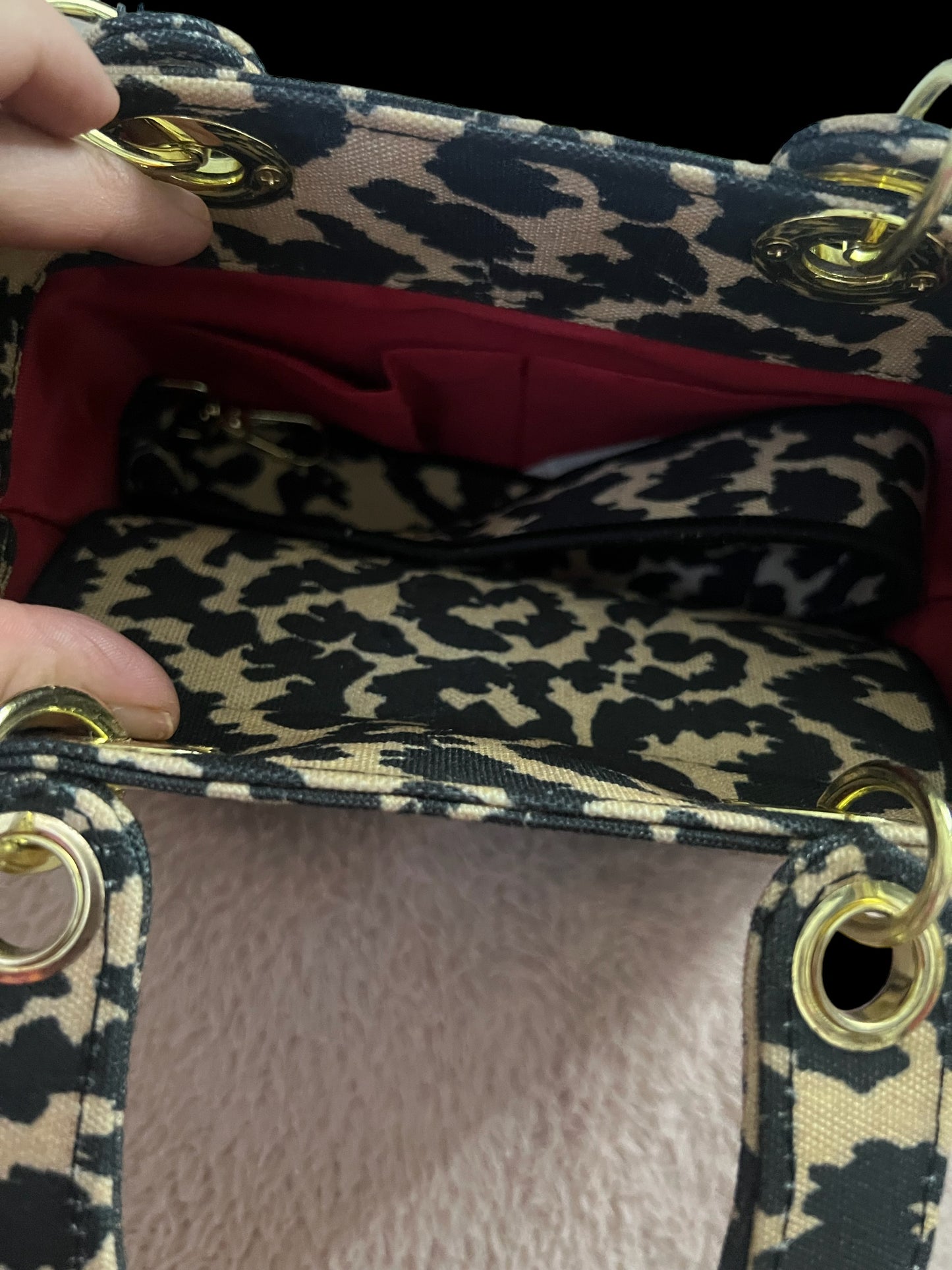 Cheetah print inspired bag